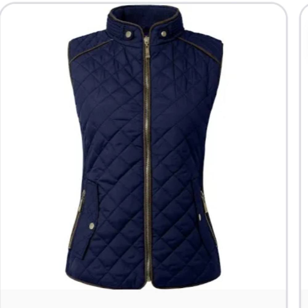 PENDLETON Women's Quilted Vest - Navy & Gold